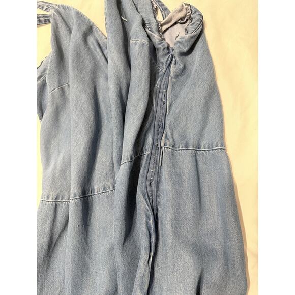 Denim jumpsuit women with straps and flared leg - 2XL - Picture 5 of 7
